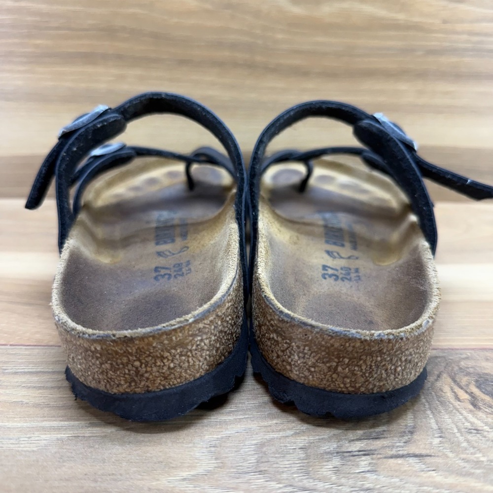 Birkenstock Mayari Sandals Womens 6 W EU 37 Black Birko Slip On Preppy Vacation - Picture 6 of 9